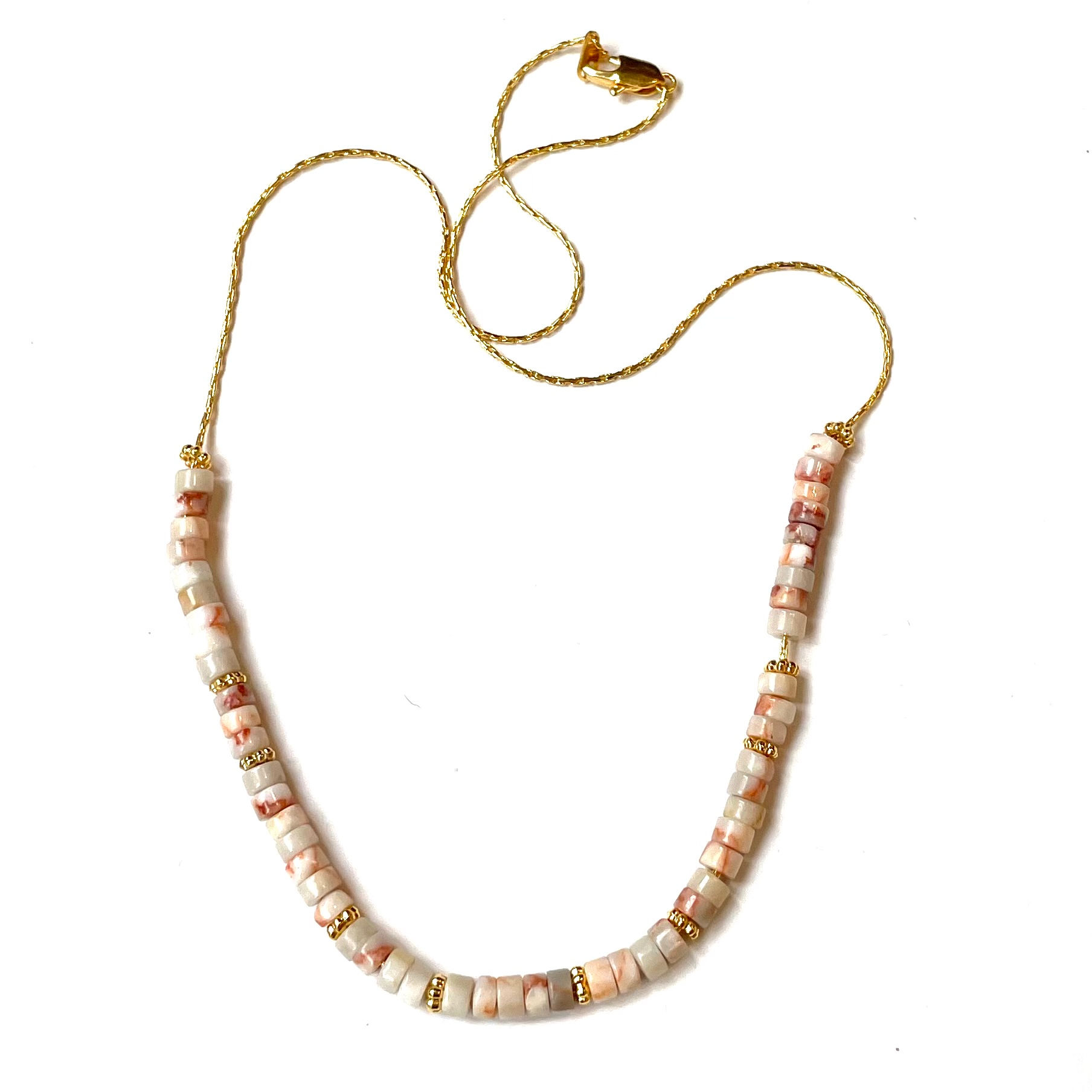 Collier Honolulu jaspe rose