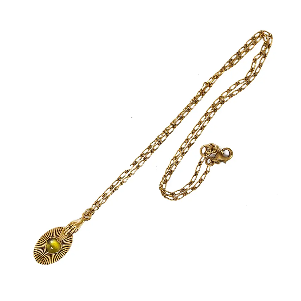 Miniature : Collier sacha main coeur pierre