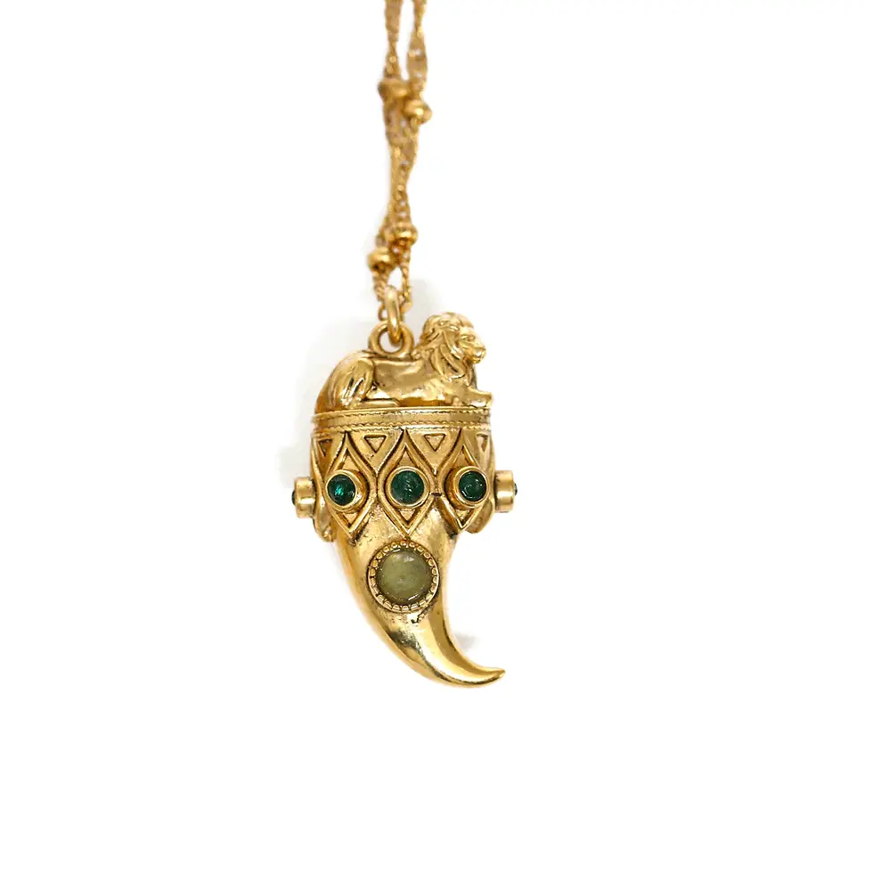 Miniature : Collier Aya corne métal