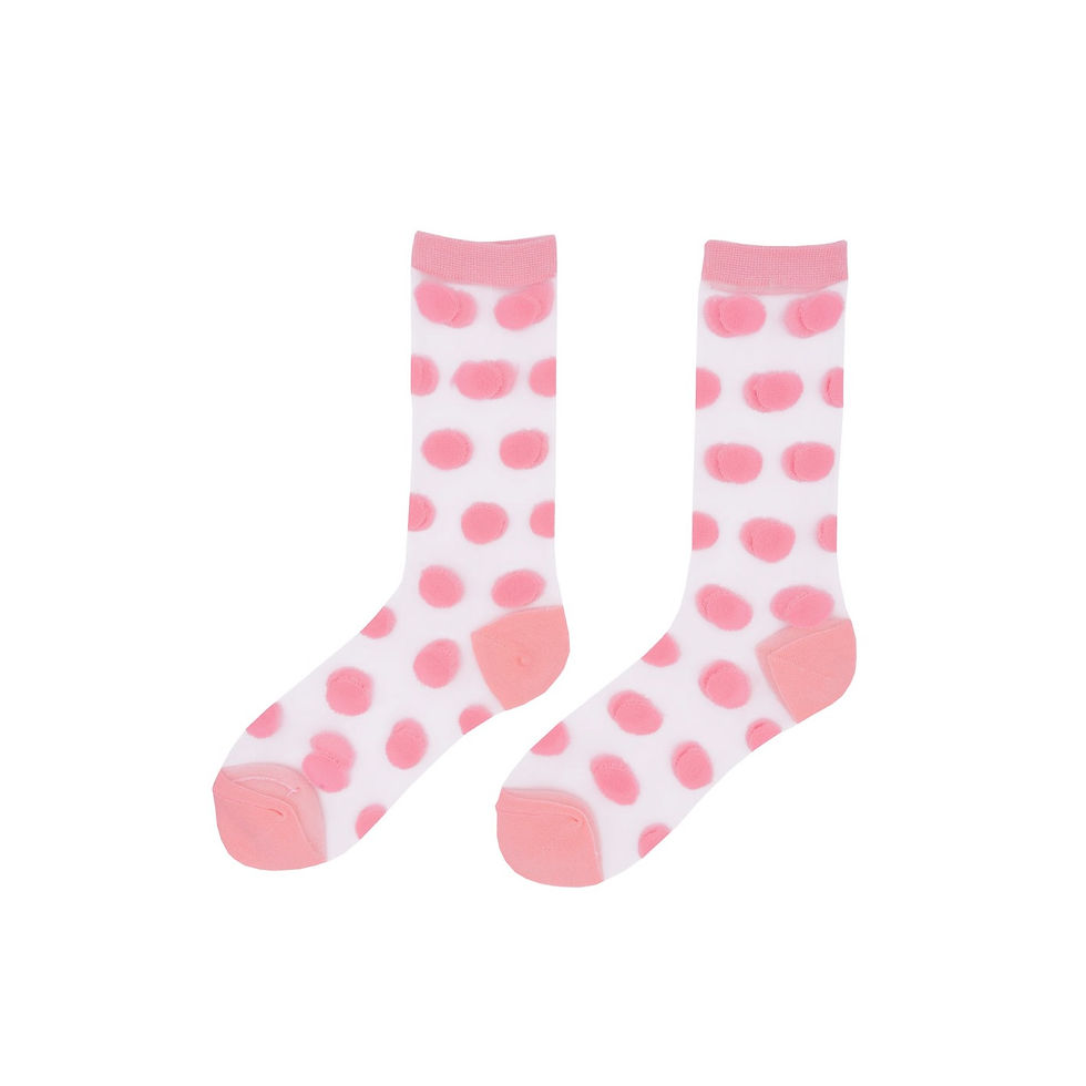Chaussettes transparentes confettis roses