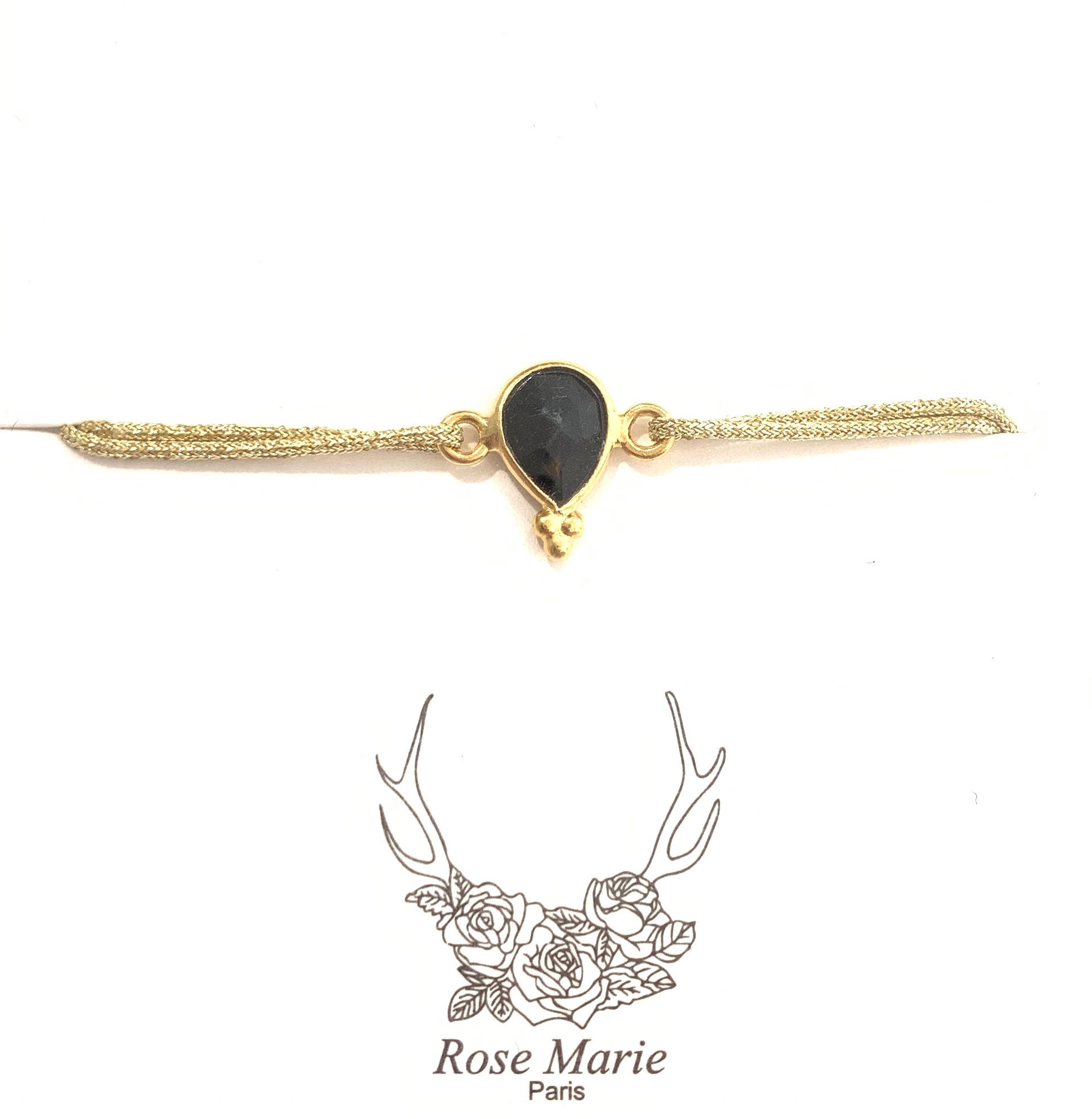 Bracelet fil et onyx 2