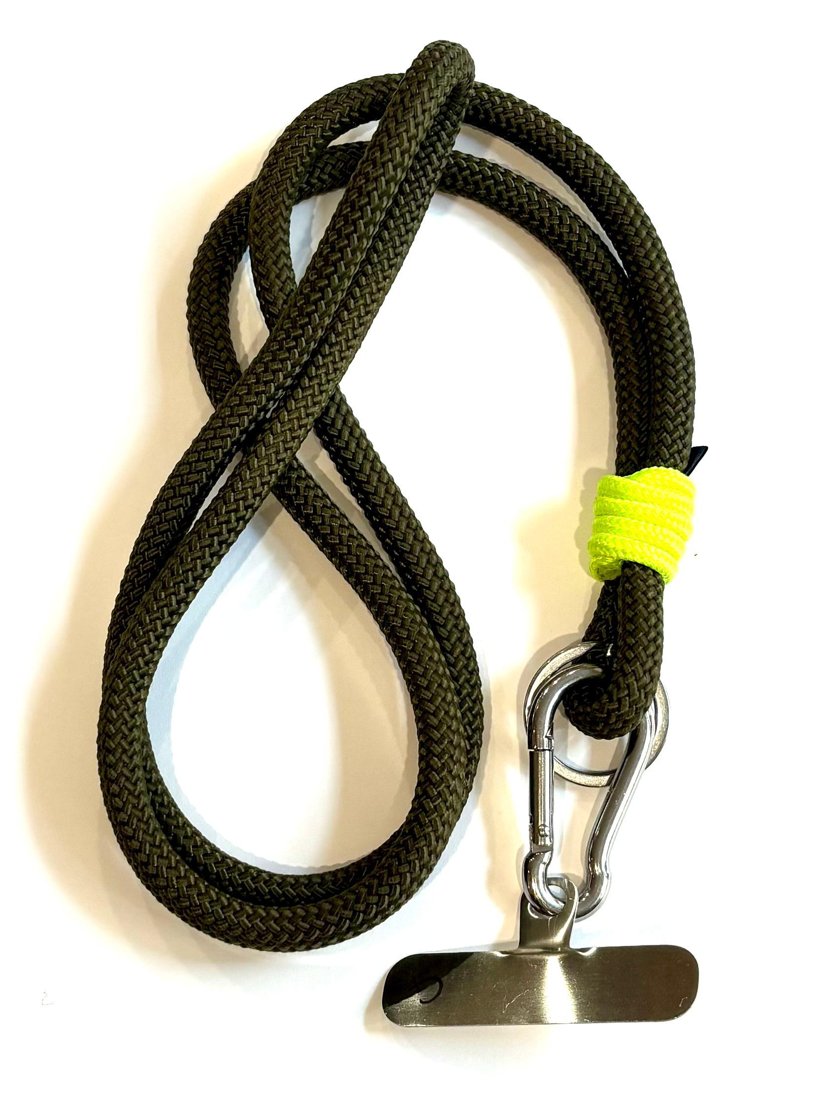 Cordon portable kaki/jaune fluo