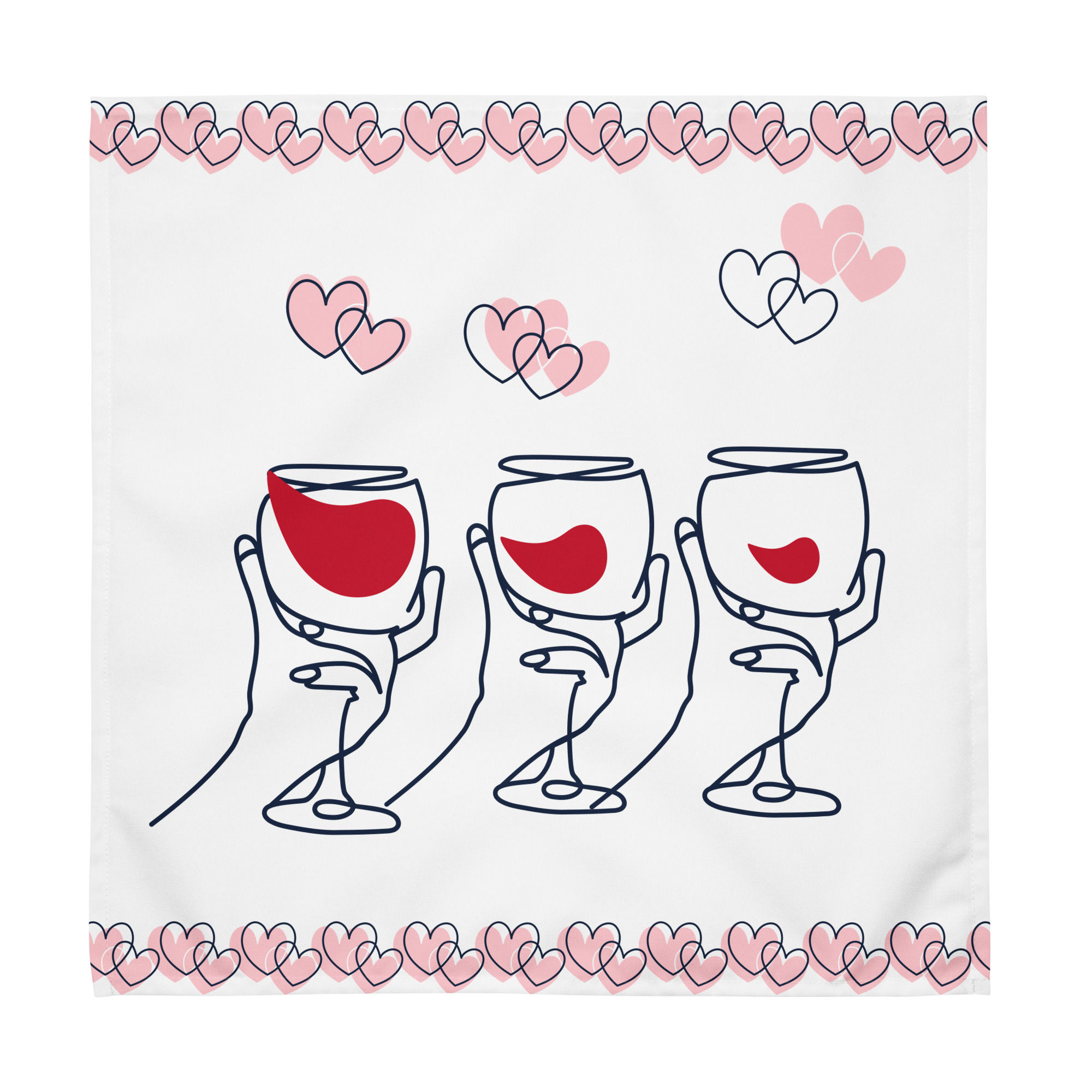 Cloth napkin set Loving Me White