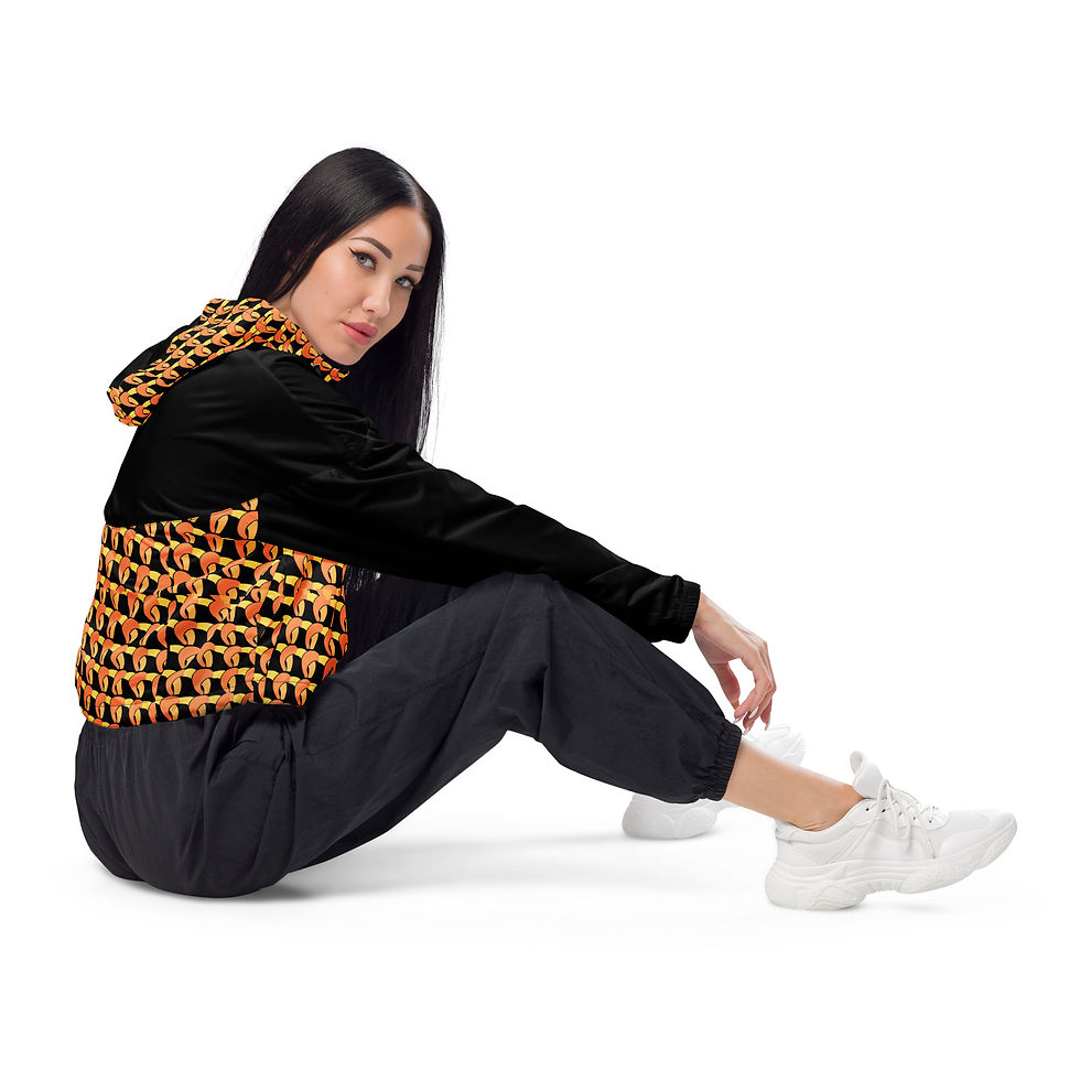 Thumbnail: Women Jacket. windbreaker, cropped Orange