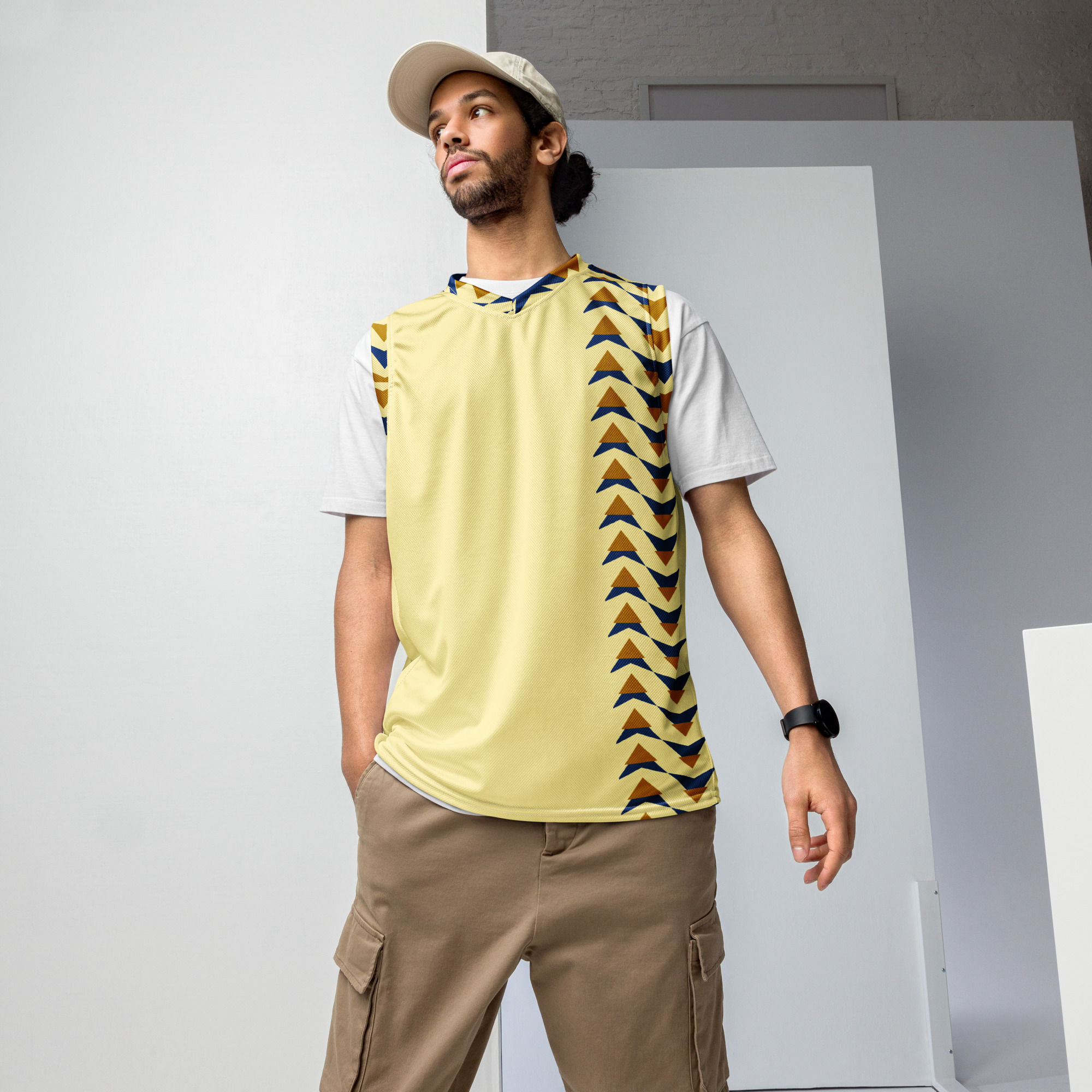 Waves  unisex basketball jersey Yellow
