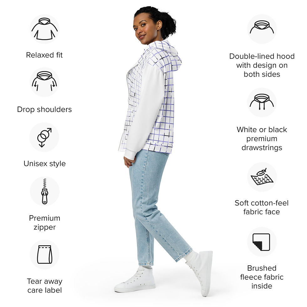 Thumbnail: Veronica Unisex zip hoodie white