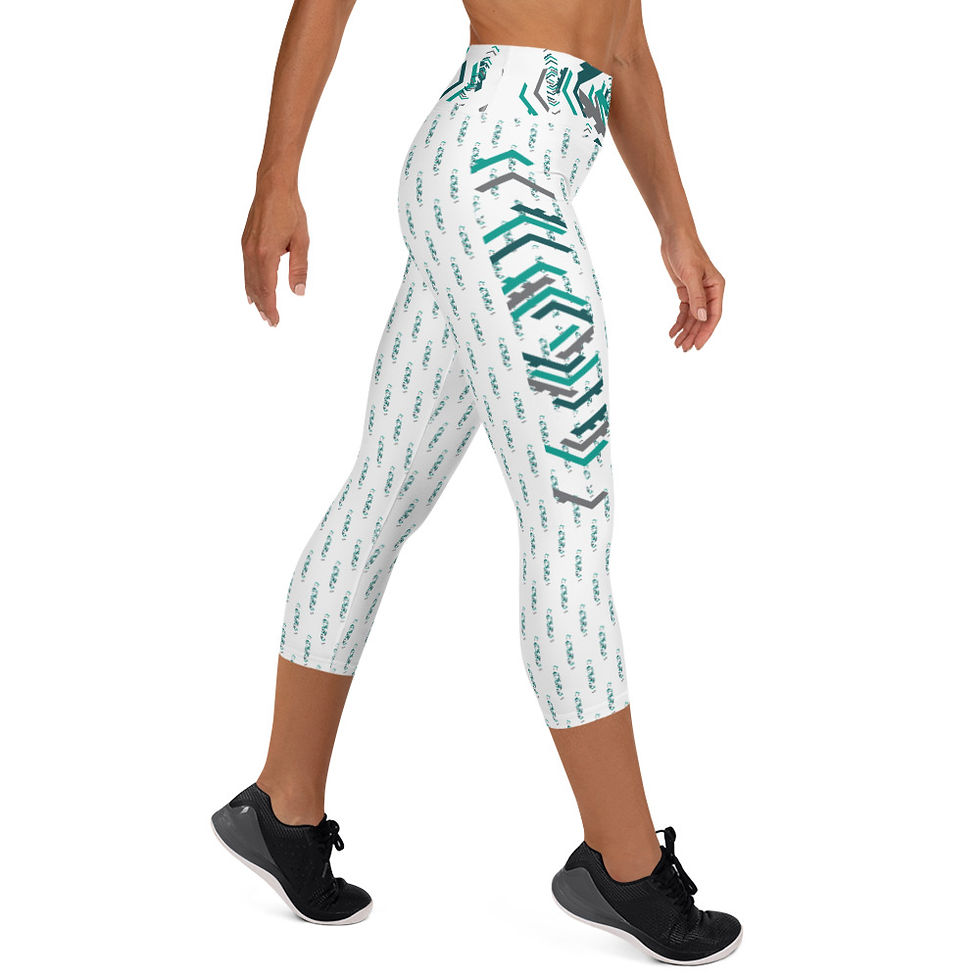 Thumbnail: Gracie Yoga Capri Leggings White / Green
