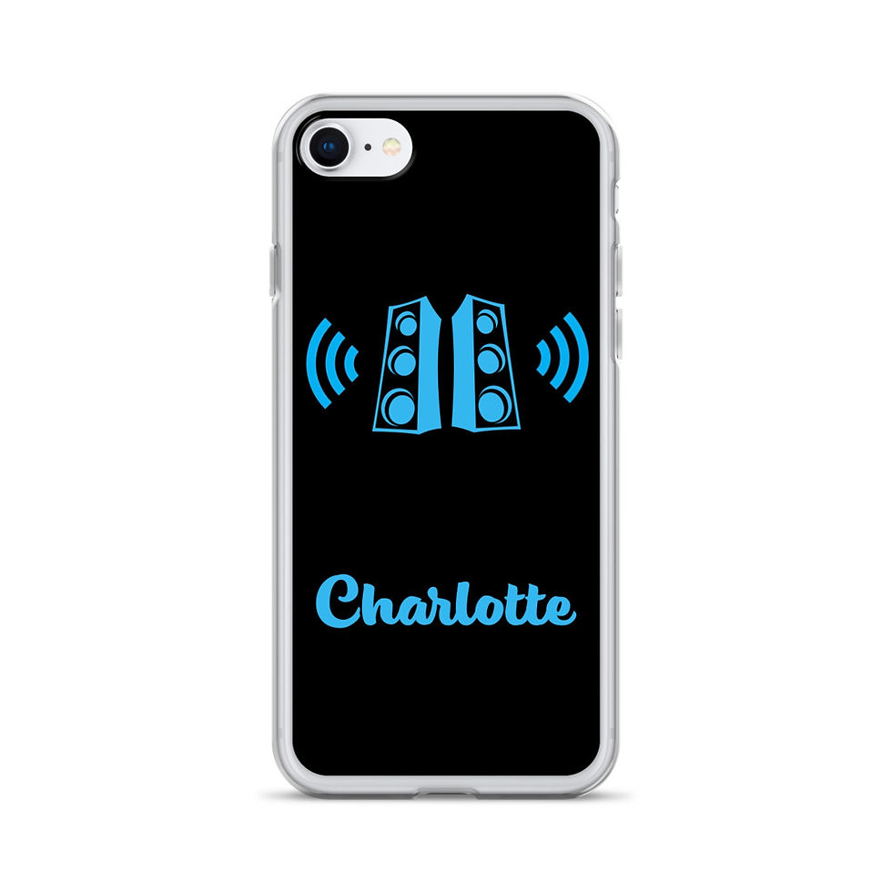 Thumbnail: Sounds iphone phone case black/blue Personalised