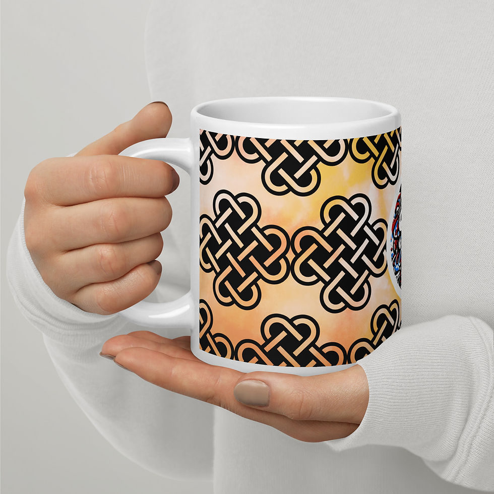 Thumbnail: Inside White glossy mug Black Celtic love Knot