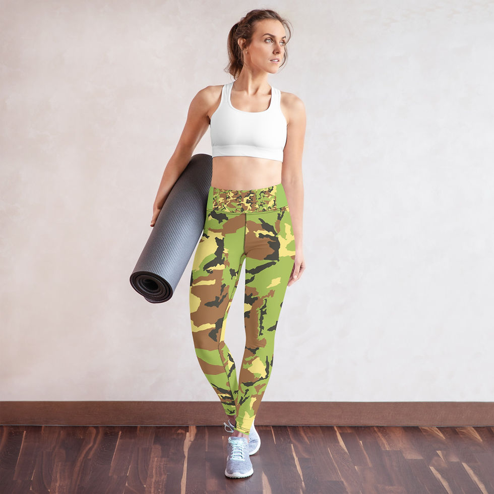 Thumbnail: Veronica -  yoga Leggings Trim/Green Camouflage