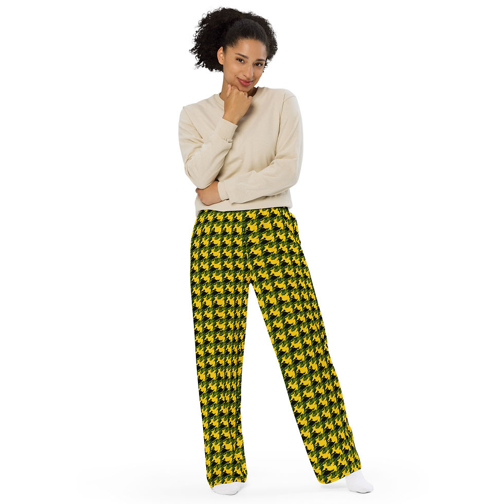 Thumbnail: Women's All-over print  wide-leg pants Gold