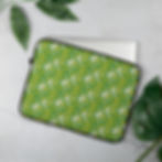 Image of laptop case 13inch with the green pattern of the mantra 'StartSomethingNew'