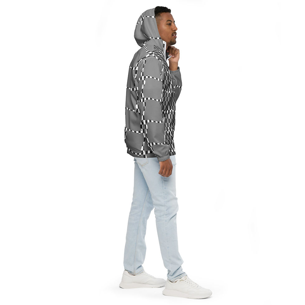 Thumbnail: Chequered Range Mens Jacket Windbreaker  Gray