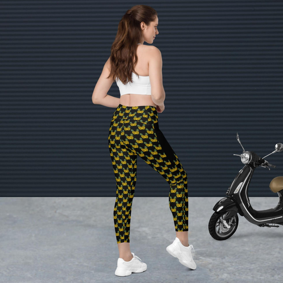 Thumbnail: Monique pineapple Leggings with pockets Black