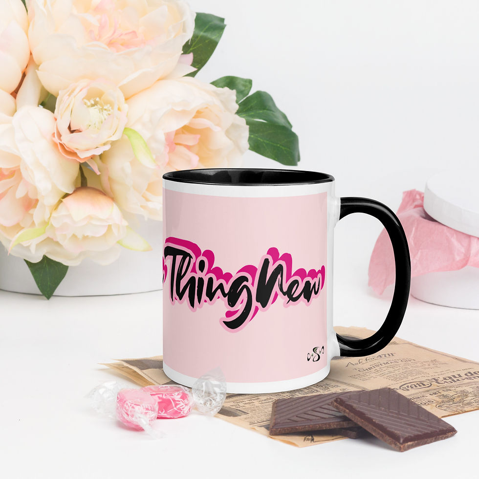 Thumbnail: StartSomethingNew Mug with Pink or Black Inside and Outside