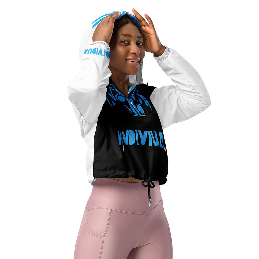 Thumbnail: Sounds Women's cropped windbreaker black/blue