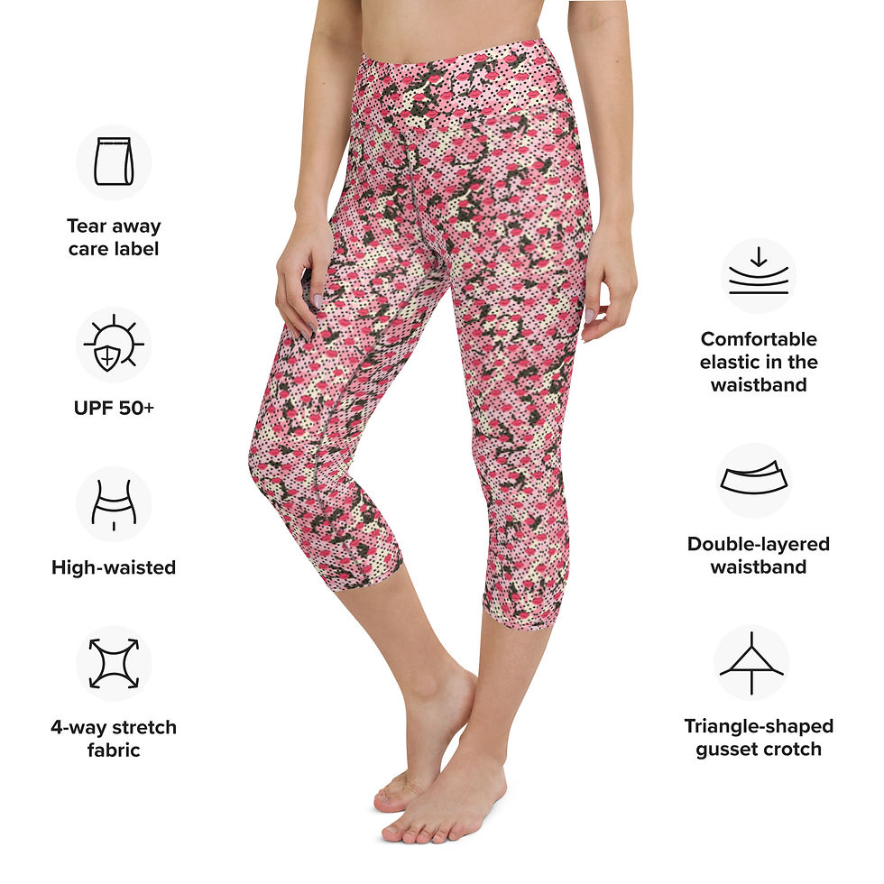 Thumbnail: Veronica Yoga Capri Leggings Pink Multi