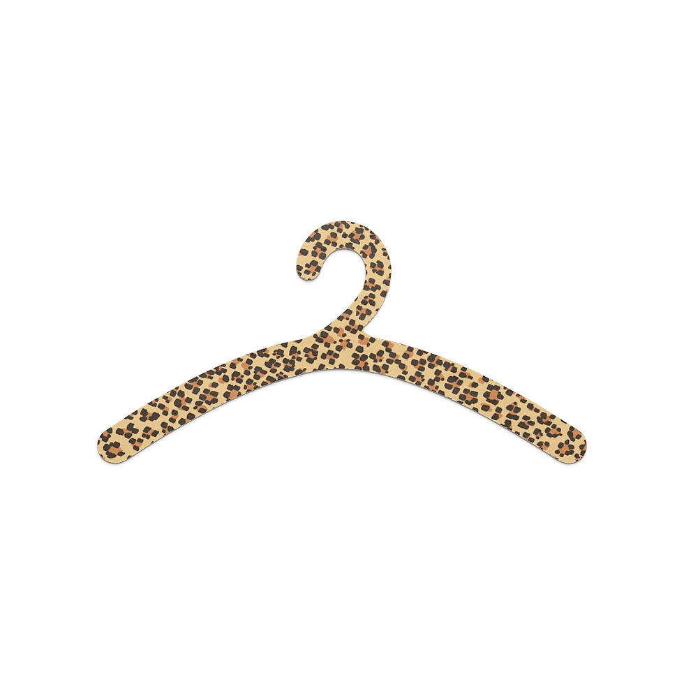 Thumbnail: Skky Animal Print Wooden Hanger - Leopard