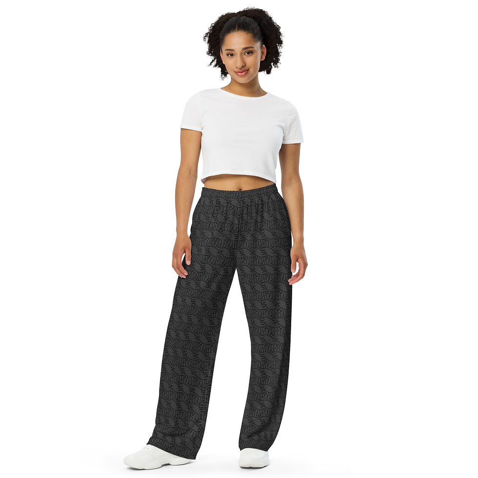 Thumbnail: Womens All-over print  wide-leg pants Grey
