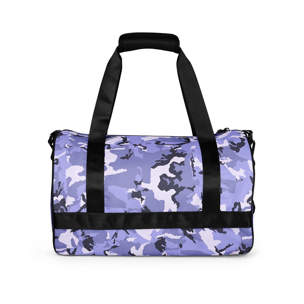 Thumbnail: Gym bag 100% polyester and sturdy, water-resistant fabric Camo print Blue