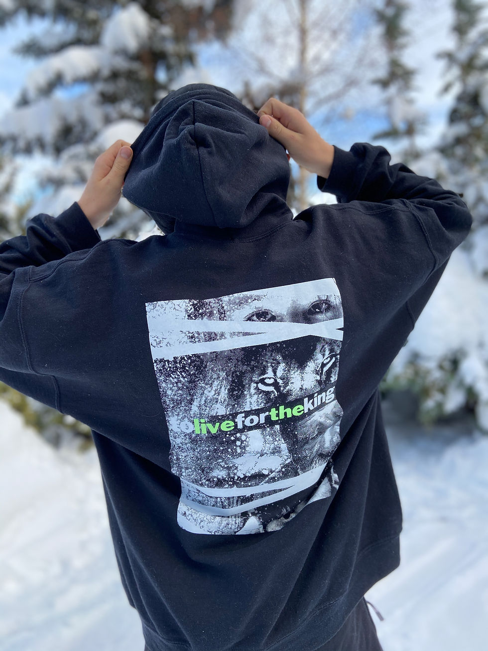 Hoodie schwarz: REBORN - to live for the king