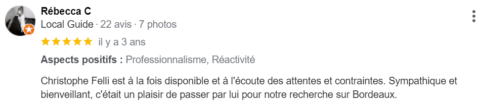 Avis Google Rebecca C
