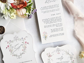 Everything to include in your luxury wedding invitation suite | Luxury Pastel Summer Floral Wedding Invitations with Shaped Edging