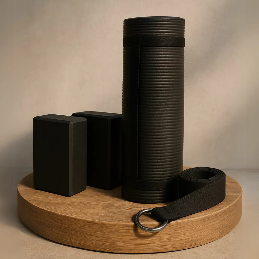 Yoga Set auf einem Podium