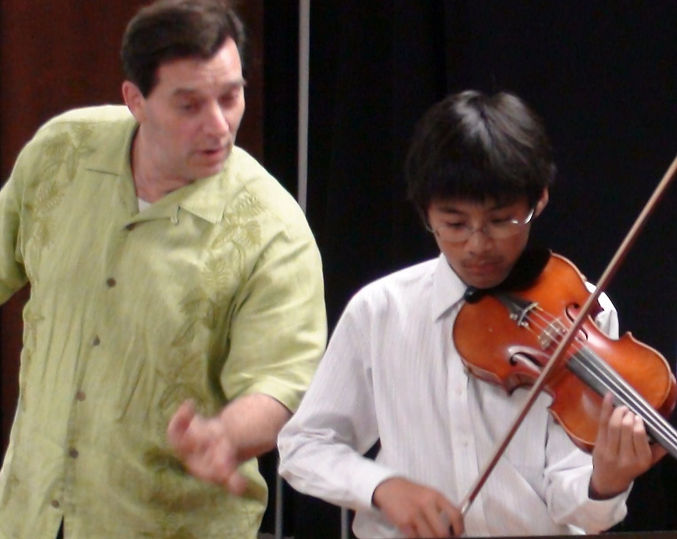 Glenn Nadan at is Violin lesson with Ian