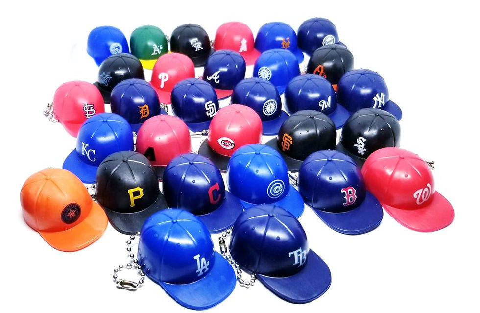 MLB Team Logo Flat Brimmed Snap back Style Hat Keychains