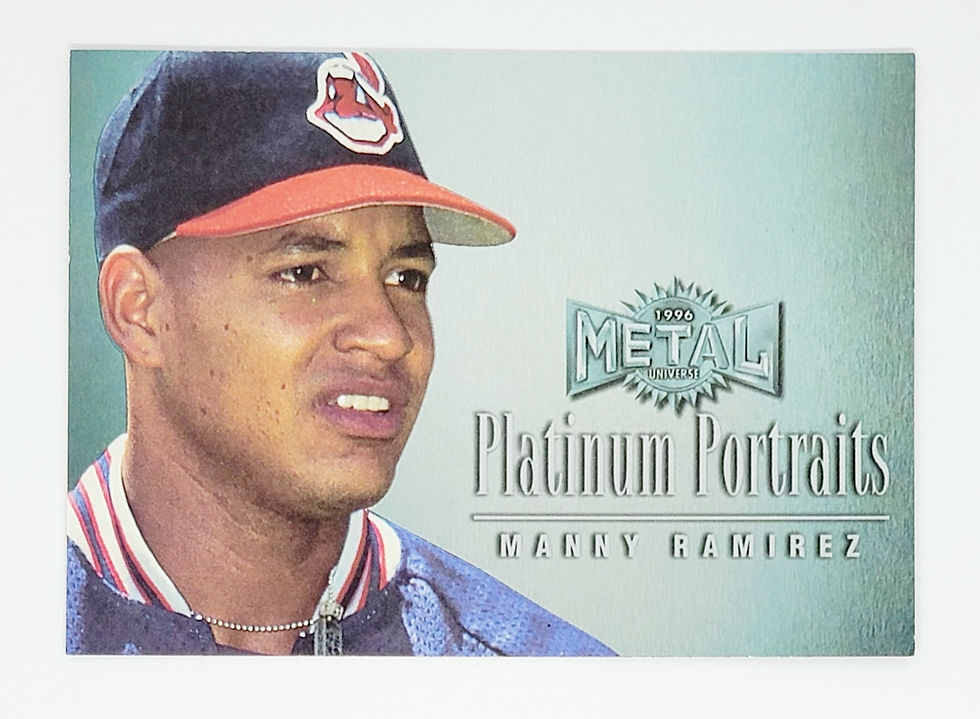 Manny Ramirez 1996 Fleer Metal Platinum Portrait Baseball Card No 9 (Cleveland)