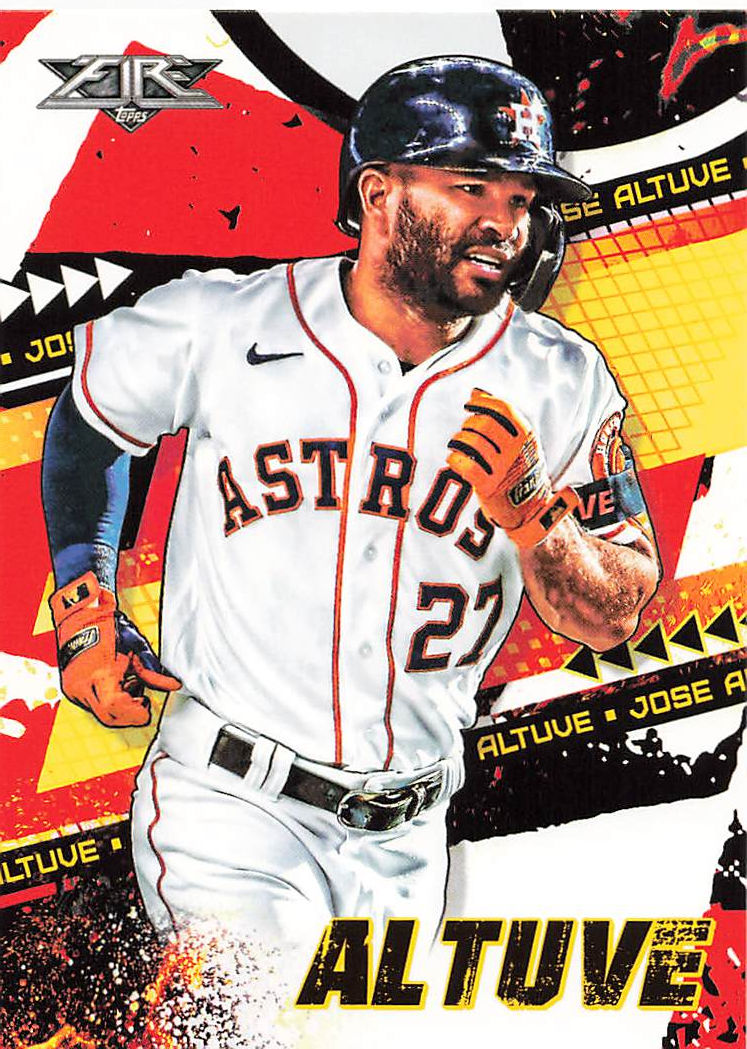 Thumbnail: 2022 Topps Fire Baseball Drop-Down Menu: Base cards 1 through 100
