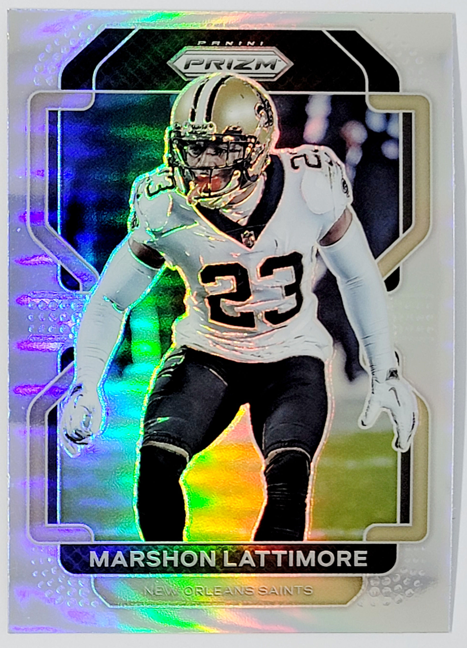 Marshon Lattimore 2021 Panini Prizm Football Silver Prizm Parallel (Saints)