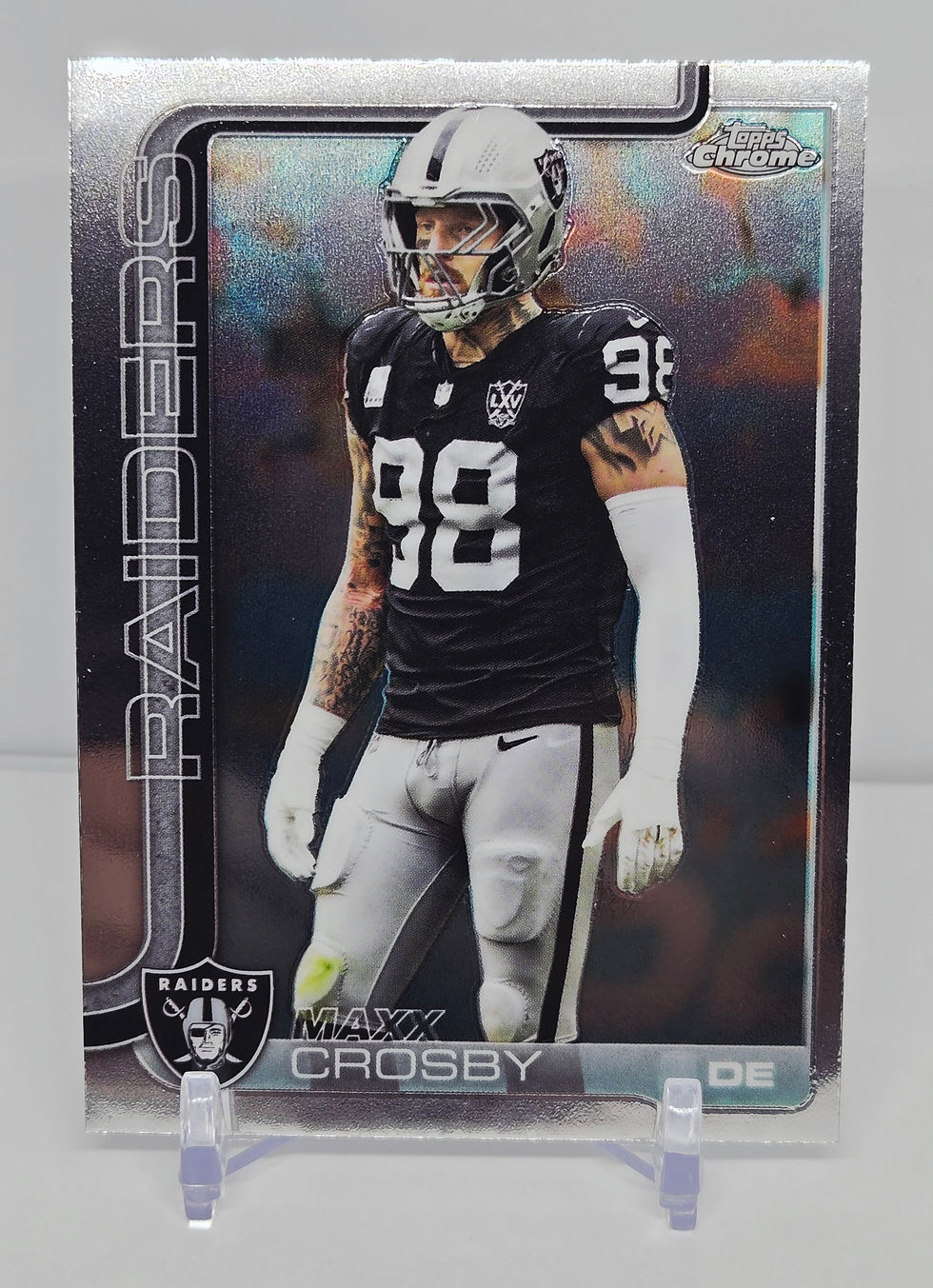 Maxx Crosby 2025 Topps Chrome Football Card No 180 (Raiders)