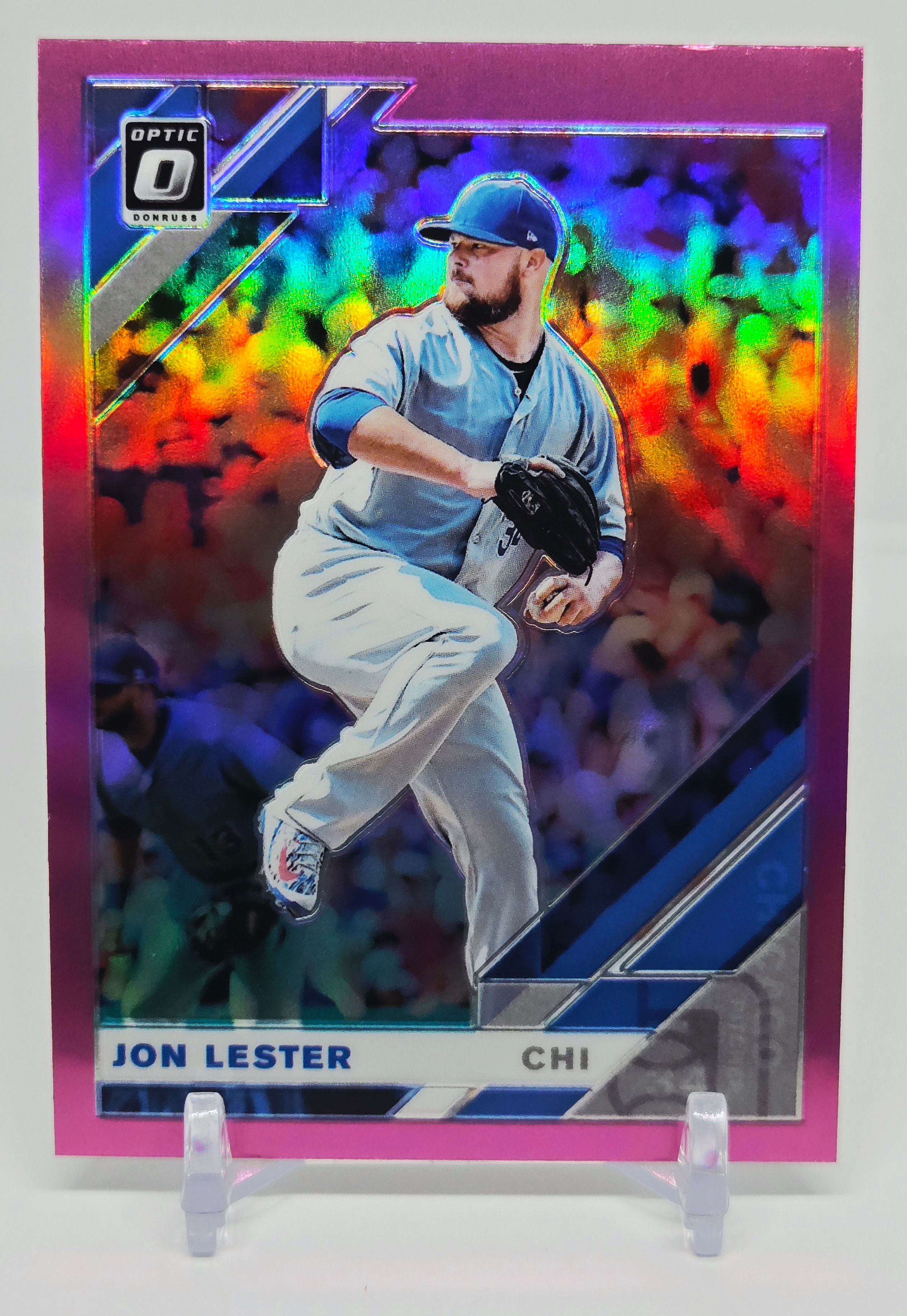 Jon Lester 2019 Panini Donruss Optic Baseball Pink Parallel Card No 108 (Cubs)