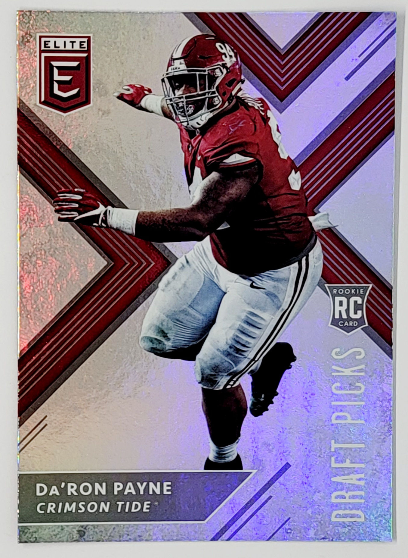 Da'Ron Payne 2018 Panini Elite Draft Picks Collegiate Football Rookie Variation