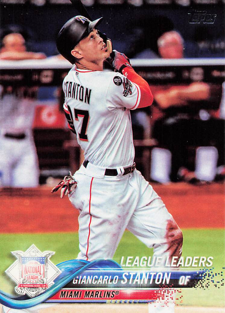 Giancarlo Stanton 2018 Topps Series 1 League Leaders Baseball Card No 64