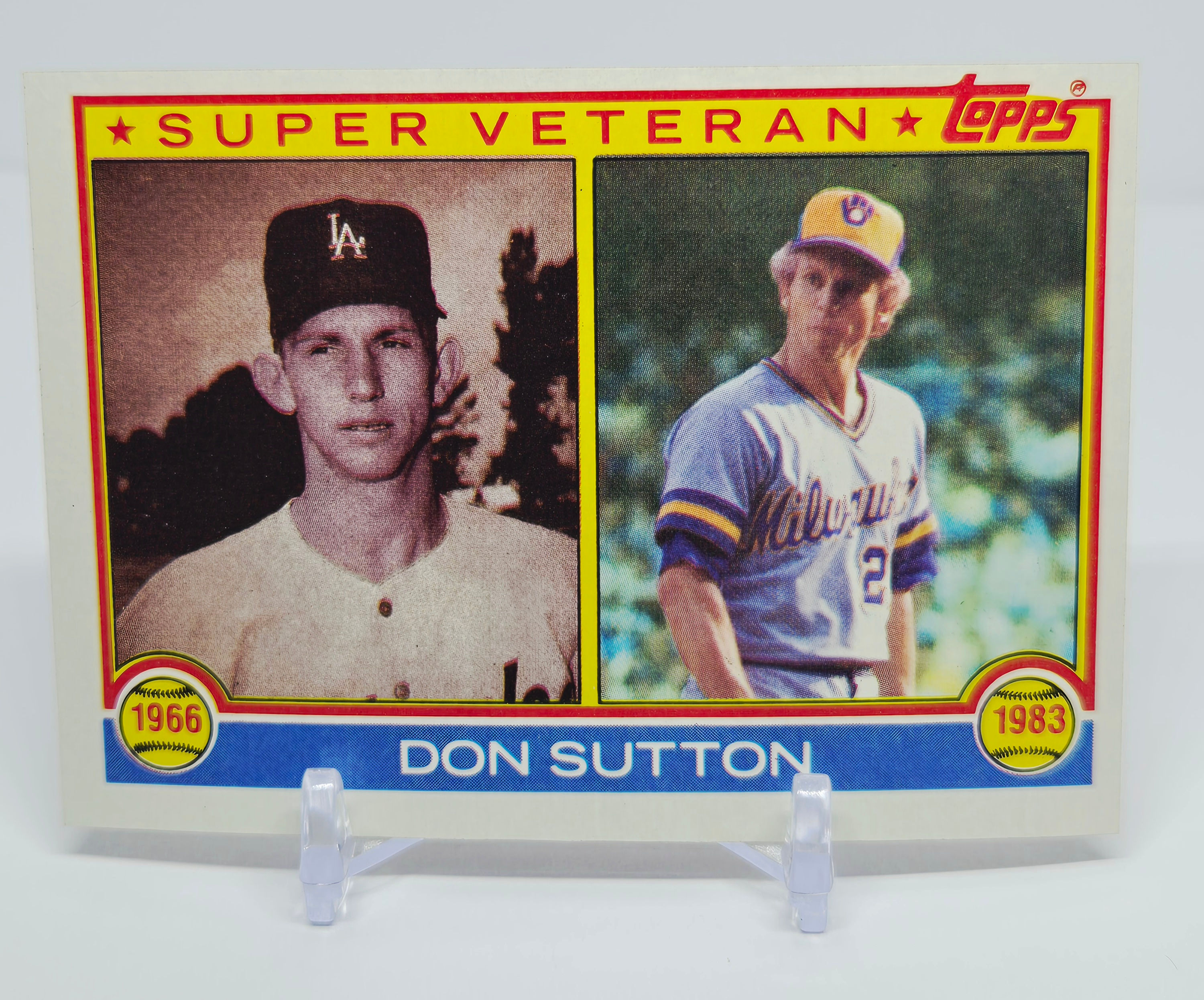 Don Sutton 1983 Topps Baseball Super Veteran Card No 146 (LAD, Brewers)