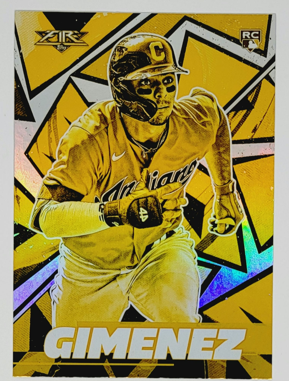 Andres Gimenez 2021 Topps Fire Gold Minted Parallel Rookie Card (Cleveland)