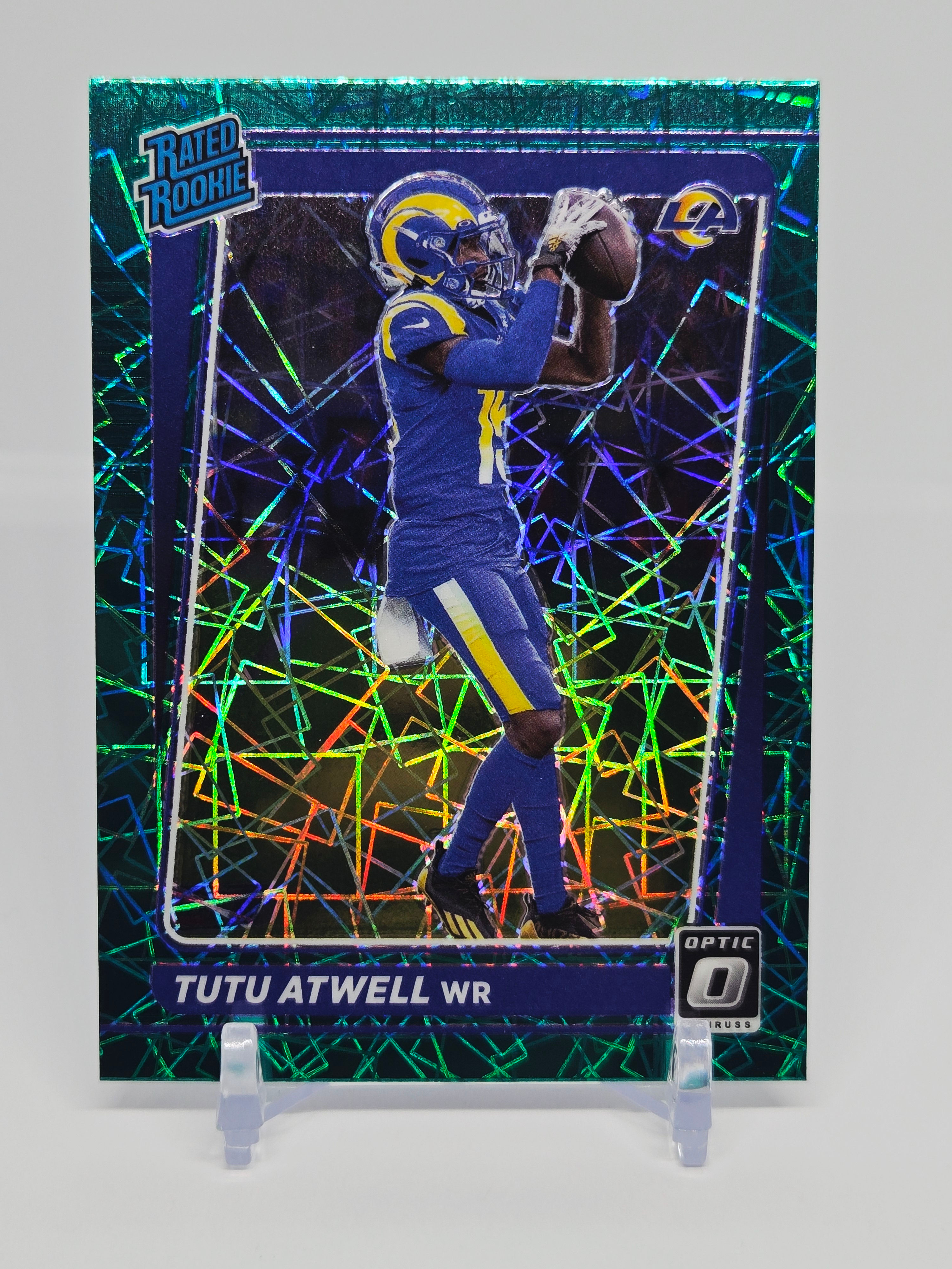 Tutu Atwell 2021 Panini Donruss Optic Green Velocity Rated Rookie Card (LAR)