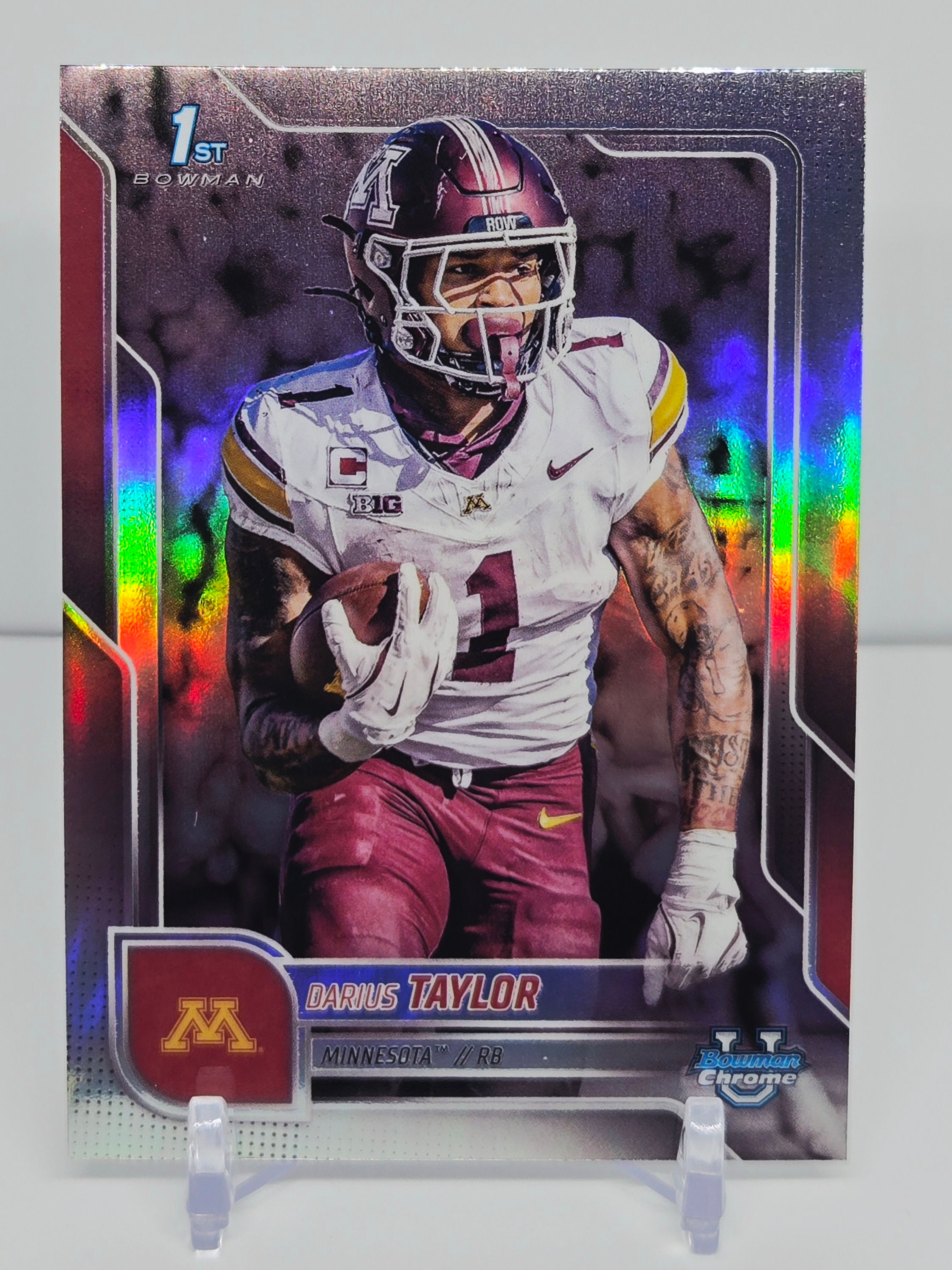 Darius Taylor 2025 Bowman Chrome University Football 1st Bowman Refractor Card