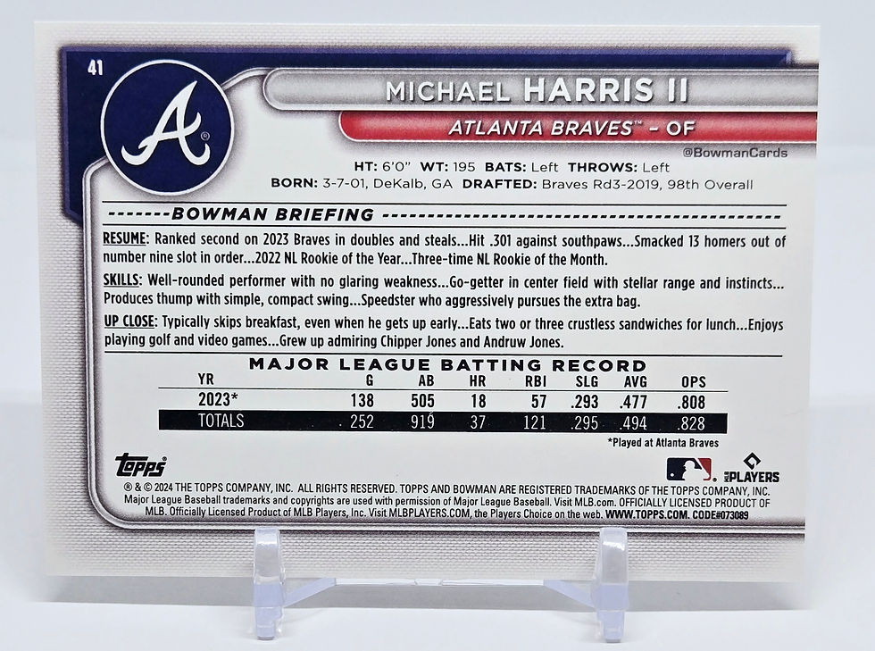 Michael Harris II 2024 Bowman Baseball Card No 41