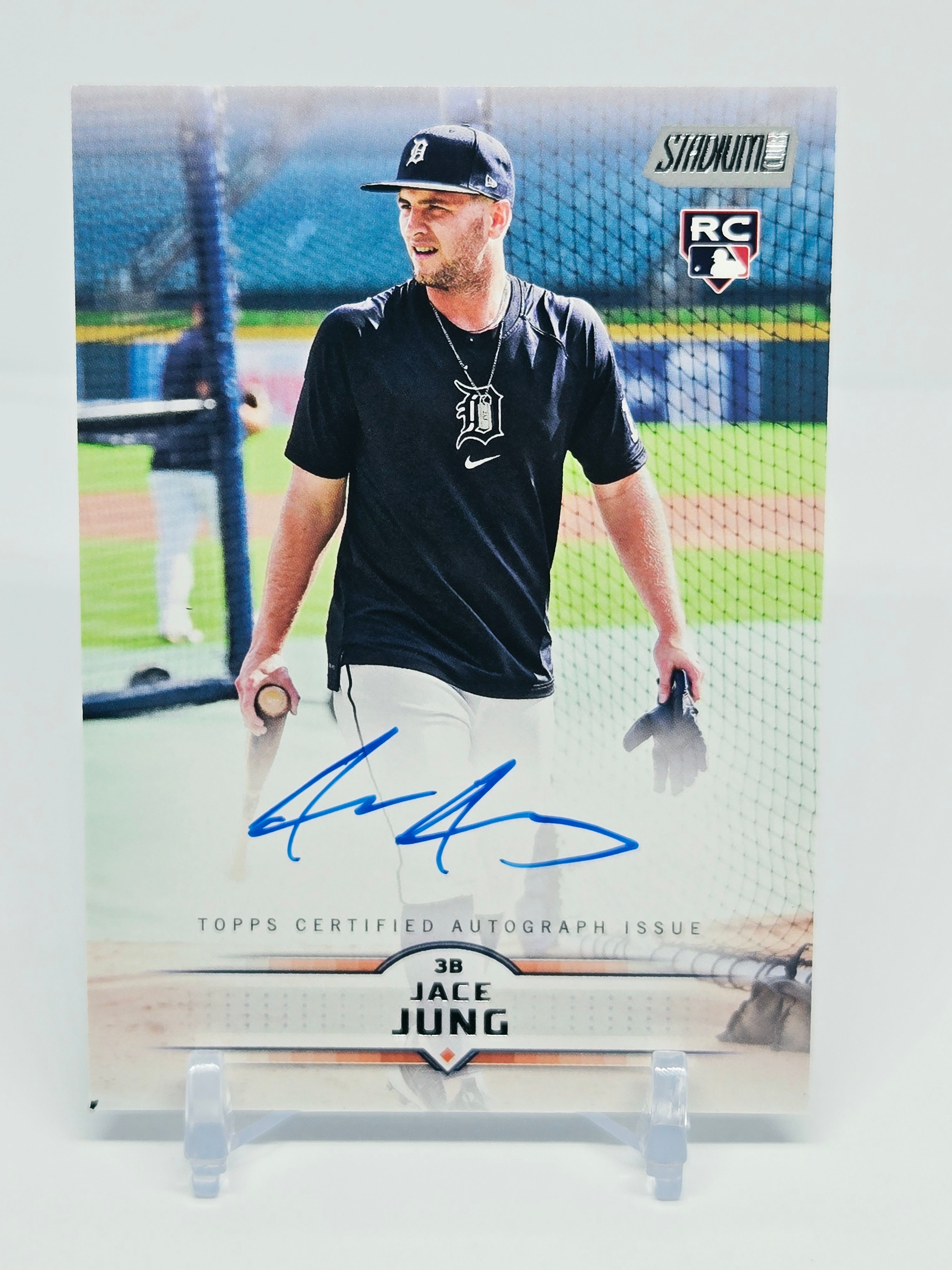 Jace Jung 2025 Topps Stadium Club Baseball Rookie Auto Card No SCBAJJ (DET)