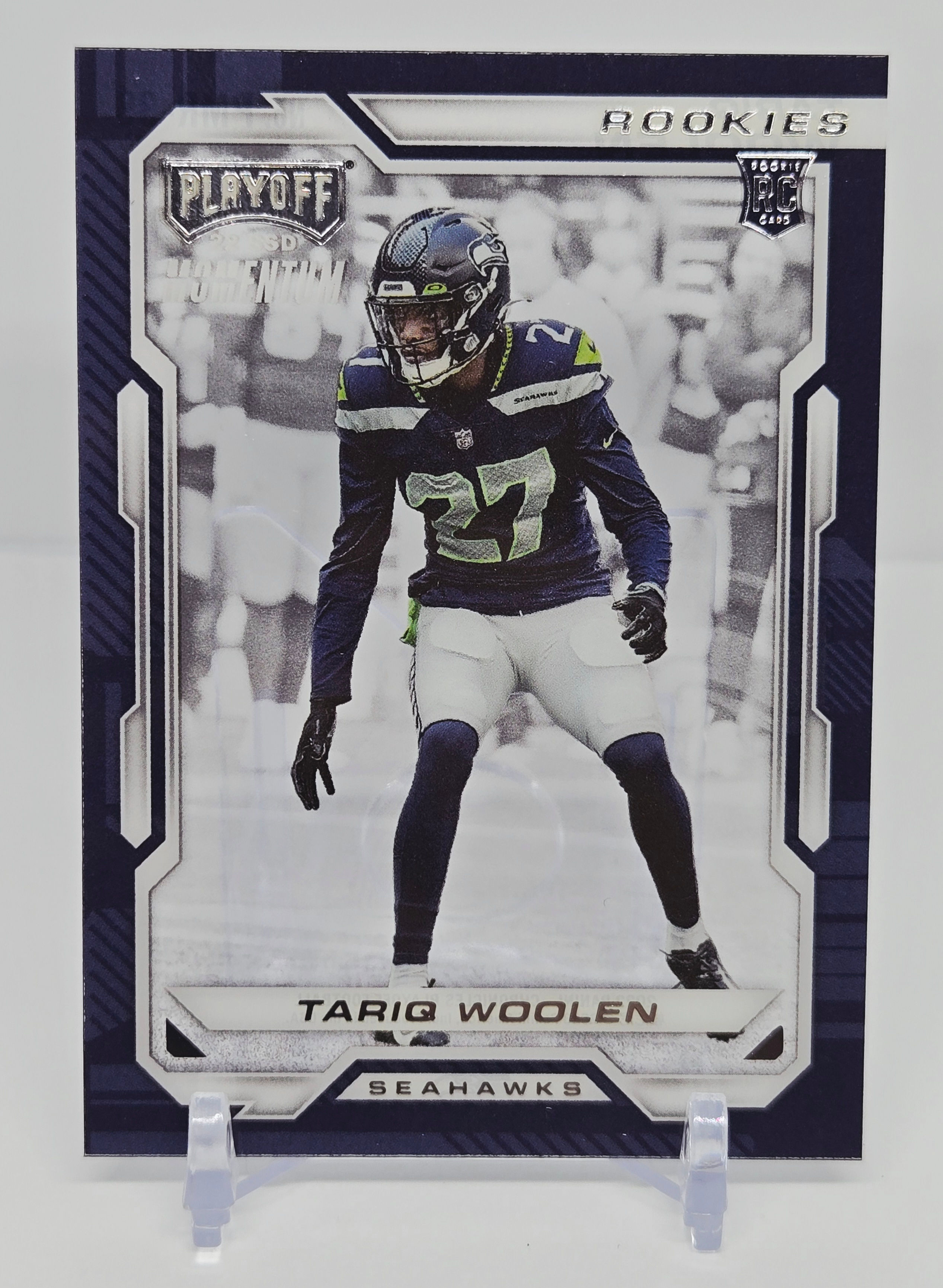 Tariq "Riq" Woolen 2022 Panini Chronicles Playoff Football Rookie Card (SEA)