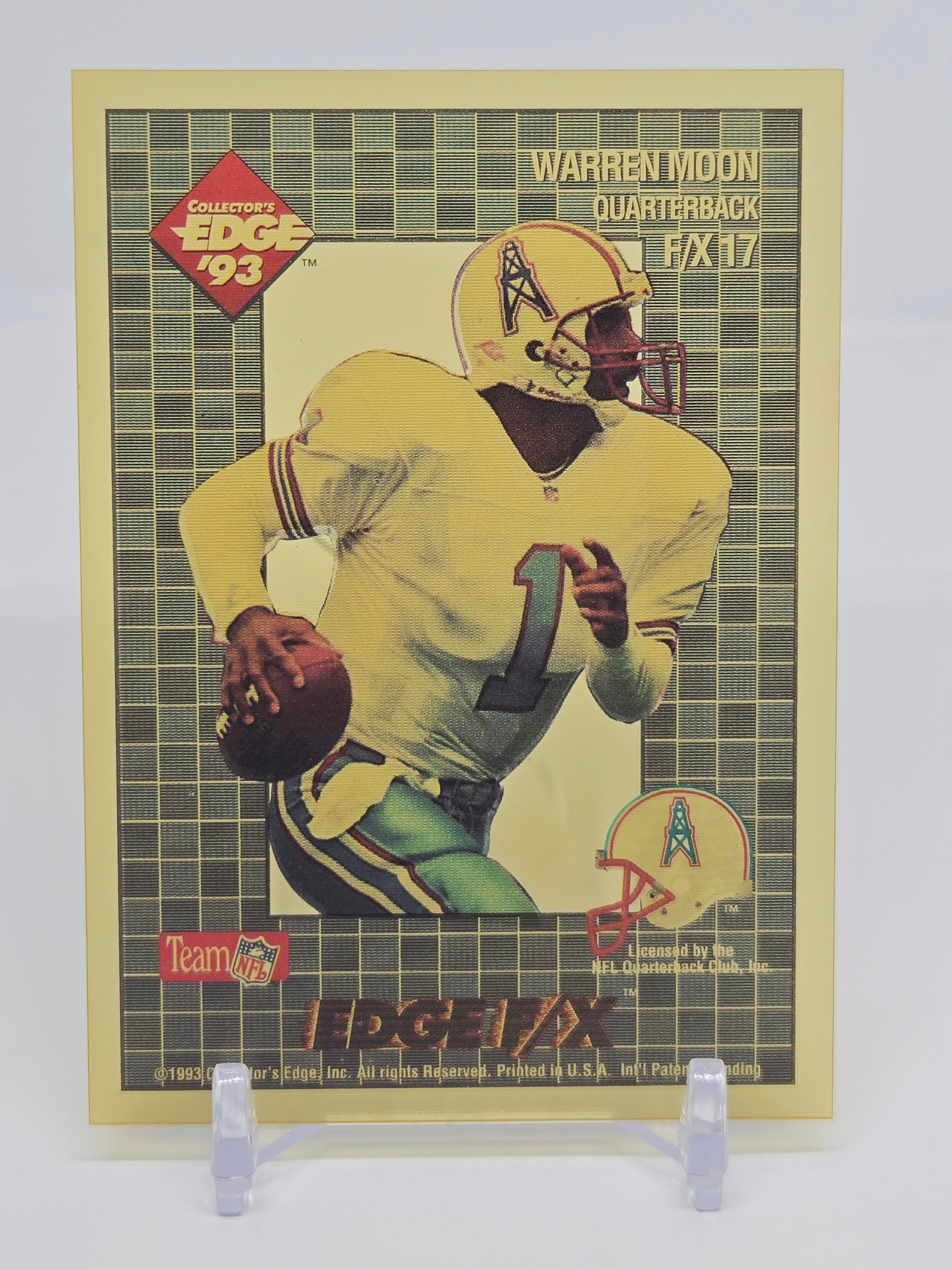 Warren Moon 1993 Collector's Edge F/X Football Card No 17 (Oilers)
