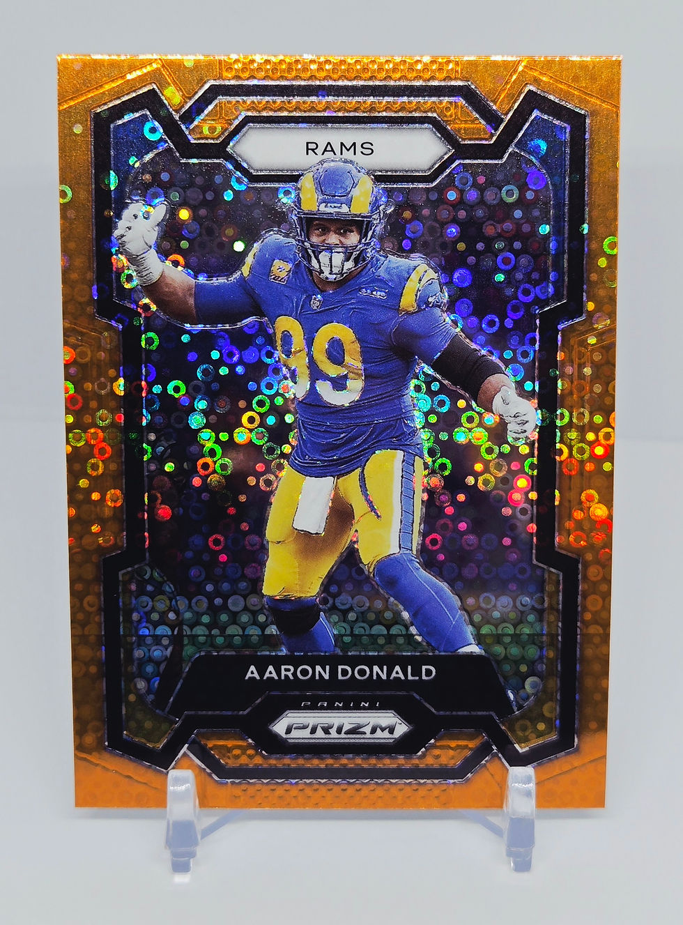 Aaron Donald 2023 Panini Prizm Orange Disco Football Card No 162 (LAR)