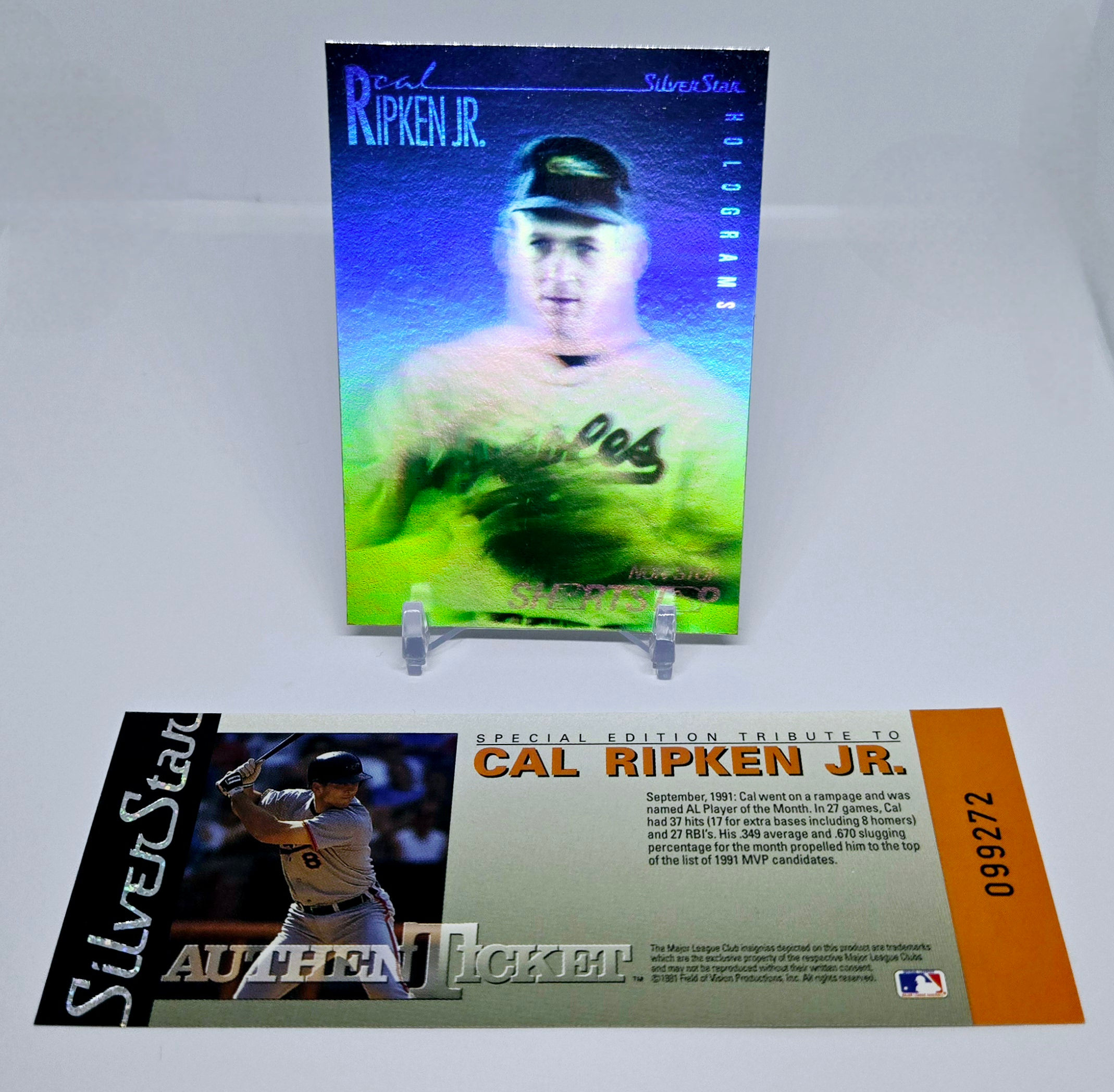 Cal Ripken Jr 1991 Field of Vision Silver Star Hologram with AuthenTicket