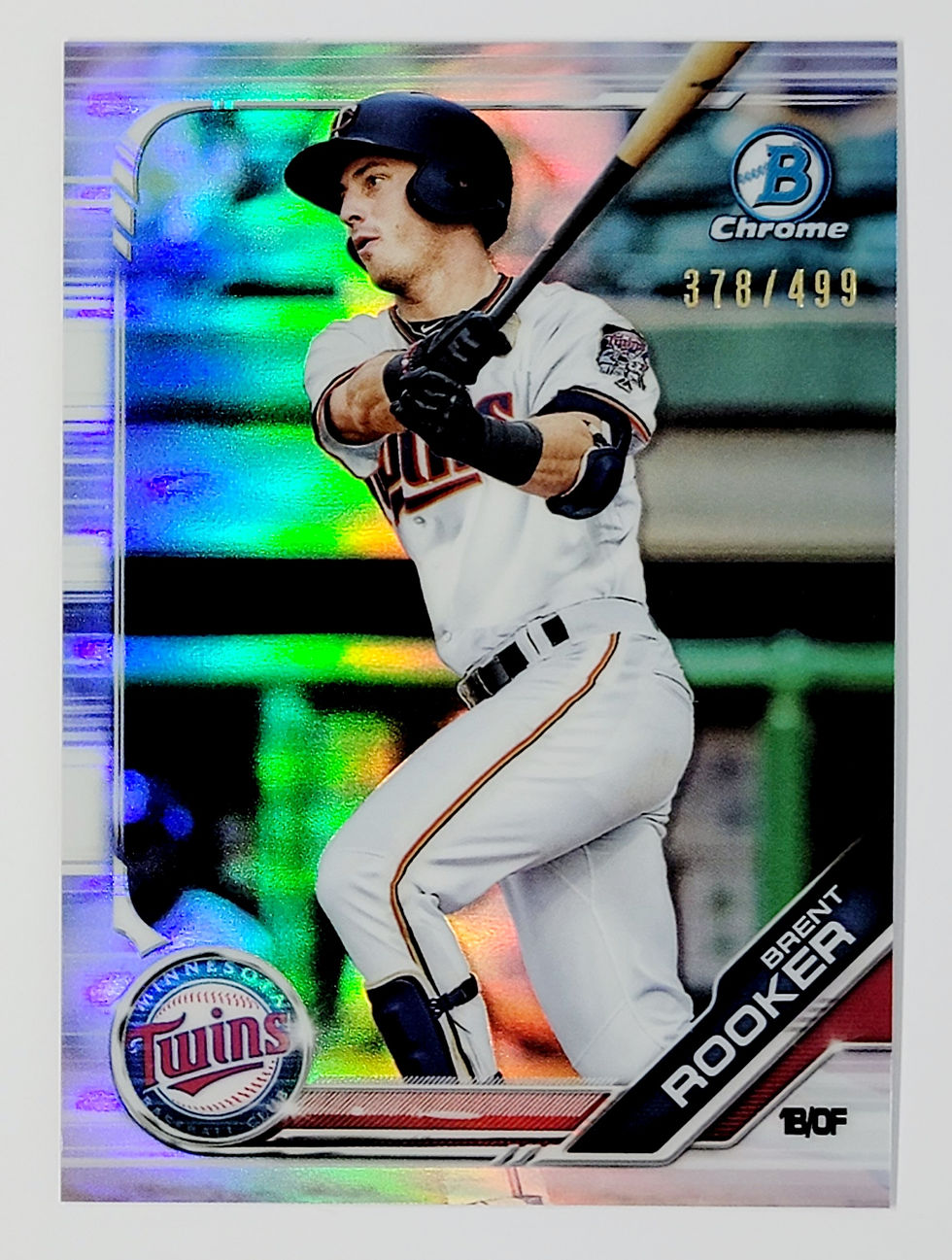 Brent Rooker 2019 Bowman Chrome Prospect #'d 378/499 Parallel Card