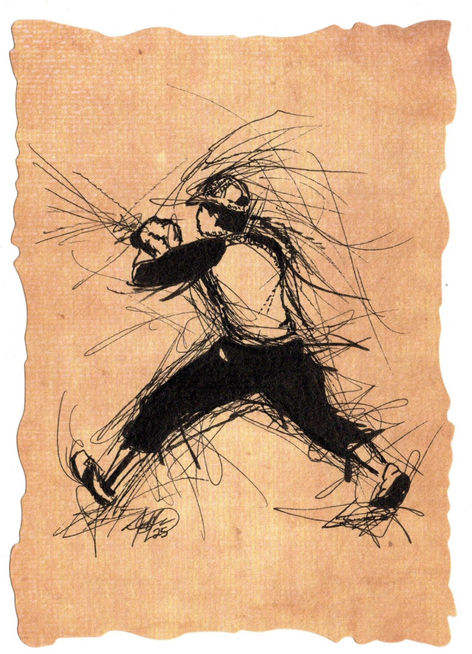 "First things First" Pen and Ink 7" x 5" Original Artwork