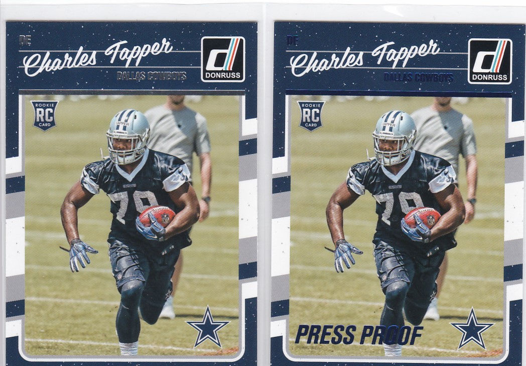 Charles Tapper 2016 Donruss Football 2-Card Lot (Cowboys)